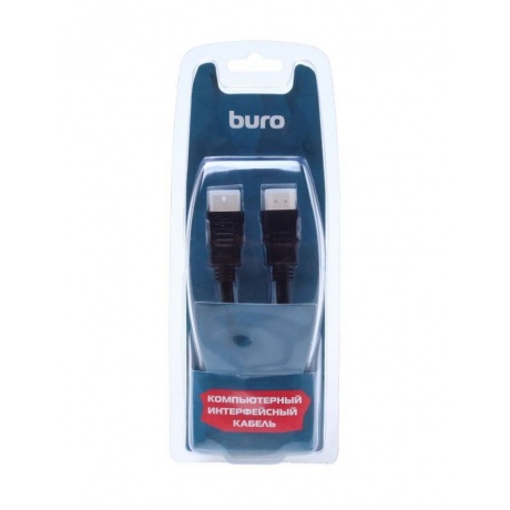 Кабель аудио-видео Buro HDMI (m)-HDMI (m) 1.8м контакты позолото черный (BHP RET HDMI18-2) - фото 3