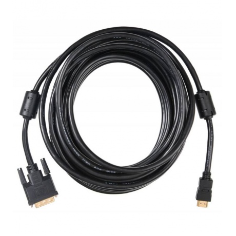 Кабель Buro HDMI-19M-DVI-D-10M HDMI (m) DVI-D (m) 10м феррит.кольца черный - фото 2