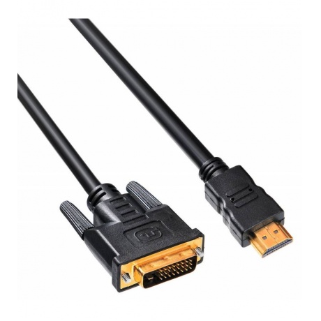 Кабель Buro HDMI-19M-DVI-D-10M HDMI (m) DVI-D (m) 10м феррит.кольца черный - фото 3