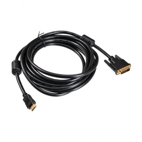 Кабель Buro HDMI-19M-DVI-D-5M HDMI (m) DVI-D (m) 5м феррит.кольц...