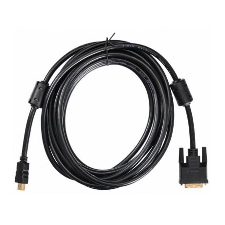 Кабель Buro HDMI-19M-DVI-D-5M HDMI (m) DVI-D (m) 5м феррит.кольца черный - фото 2