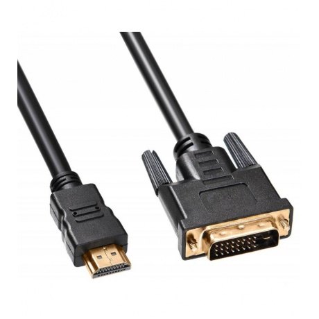 Кабель Buro HDMI-19M-DVI-D-5M HDMI (m) DVI-D (m) 5м феррит.кольца черный - фото 3
