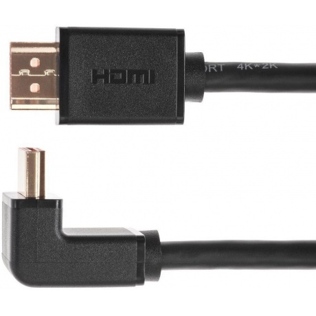 Кабель Telecom HDMI-19M - HDMI-19M ver 2.0 угловой коннектор 90град  3м, (TCG225-3M) - фото 1