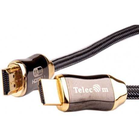 Кабель Telecom HDMI 19M/M,ver. 2.1, 8K@60 Hz 0.5m метал разъемы, нейлоновая оплетка (TCG300-0.5M) - фото 2