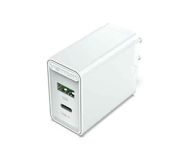 Сетевое зарядное устройство Vention 2-port USB(A+C) Wall Charger (18W/20W) EU-Plug White (FBBW0-EU)