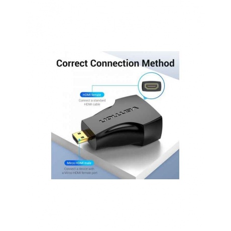 Кабель Vention Micro HDMI Male to HDMI Female Adapter Black (AITB0) - фото 3