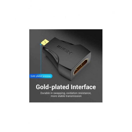 Кабель Vention Micro HDMI Male to HDMI Female Adapter Black (AITB0) - фото 4