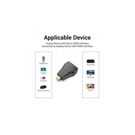 Кабель Vention Micro HDMI Male to HDMI Female Adapter Black (AITB0) - фото 7