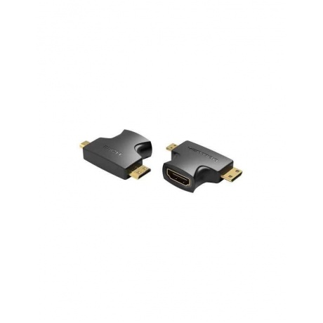 Кабель Vention 2 in 1 Mini HDMI and Micro HDMI Male to HDMI Female Adapter Black (AGFB0) - фото 1