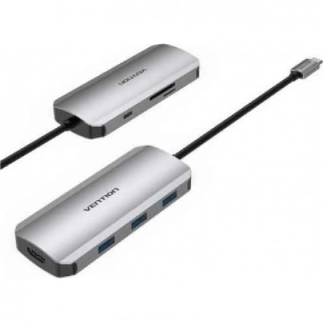 Кабель Vention USB-C to HDMI Docking Station Gray 0.15M Aluminum...