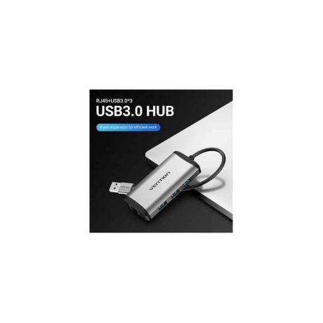 Кабель Vention USB 3.0 to USB3.0*3/Gigabit Ethernet Docking Station (CKBHB) - фото 9