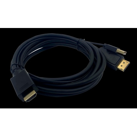 Кабель аудио-видео Buro HDMI (m)/DisplayPort (m) 2м. Позолоченные контакты черный (HDMI-DP-2M) - фото 2
