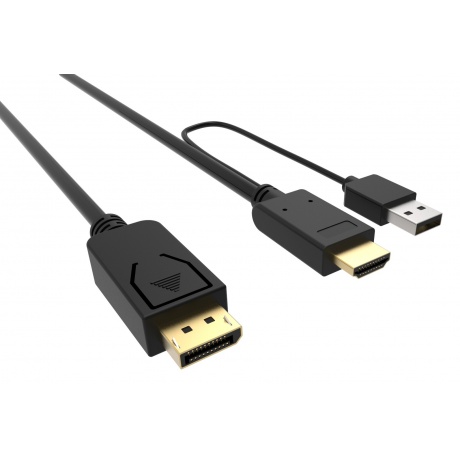 Кабель аудио-видео Buro HDMI (m)/DisplayPort (m) 3м. Позолоченные контакты черный (HDMI-DP-3M) - фото 1