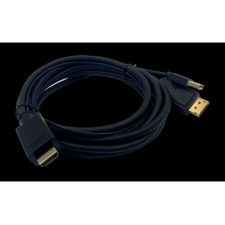 Кабель аудио-видео Buro HDMI (m)/DisplayPort (m) 3м. Позолоченные контакты черный (HDMI-DP-3M) - фото 2