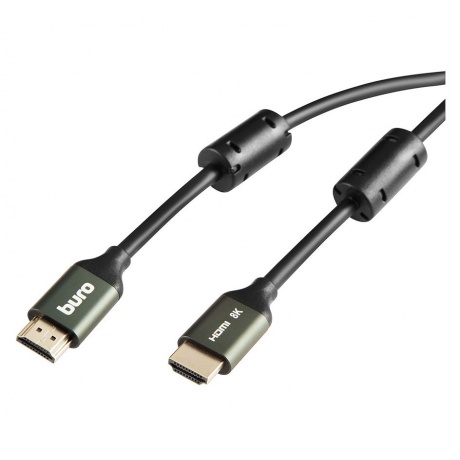 Кабель аудио-видео Buro HDMI (m)/HDMI (m) 1м. феррит.кольца Позолоченные контакты черный (BHP-HDMI-2.1-1G) - фото 1