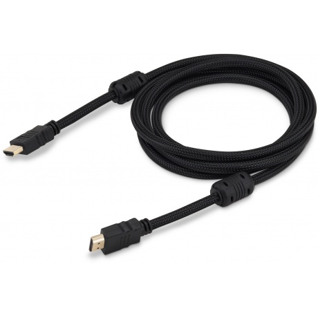 Кабель аудио-видео Buro HDMI (m)/HDMI (m) 2м. феррит.кольца Позолоченные контакты черный (HDMI-V1.4-2MC) - фото 1