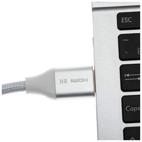 Кабель аудио-видео Cactus CS-HDMI.2.1-1.8 HDMI (m)/HDMI (m) 1.8м. Позолоченные контакты серебристый - фото 5