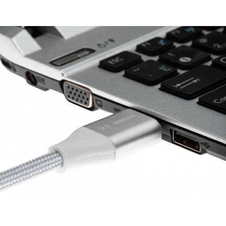 Кабель аудио-видео Cactus CS-HDMI.2.1-3 HDMI (m)/HDMI (m) 3м. Позолоченные контакты серебристый - фото 6