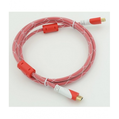 Кабель аудио-видео HDMI (m)/HDMI (m) 1.8м. феррит.кольца Позолоченные контакты красный - фото 1
