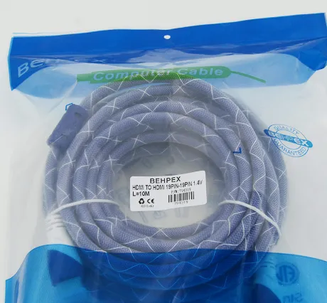 Кабель аудио-видео HDMI (m)/HDMI (m) 10м. феррит.кольца Позолоче...