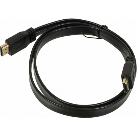 Кабель аудио-видео High Speed ver.1.4 Flat HDMI (m)/HDMI (m) 1м. Позолоченные контакты черный - фото 1