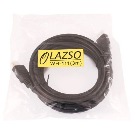 Кабель аудио-видео LAZSO WH-111 HDMI (m)/HDMI (m) 3м. Позолоченные контакты черный (WH-111(3M)) - фото 2