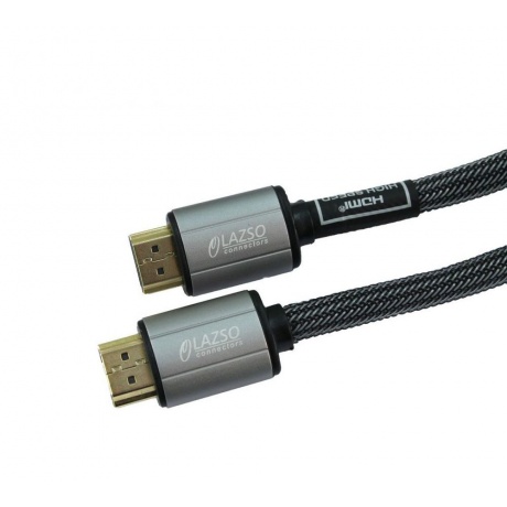 Кабель аудио-видео LAZSO WH-111-B HDMI (m)/HDMI (m) 1м. Позолоченные контакты черный (WH-111(1M)-B) - фото 3