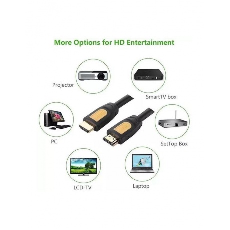 Кабель UGREEN HDMI 4K, цвет желтый/черный, 1 м (10115) - фото 6