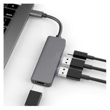 USB-концентратор Palmexx 4в1 USB-C - HDMI+2xUSB 3.0+USB-C PX/HUB-006 - фото 4