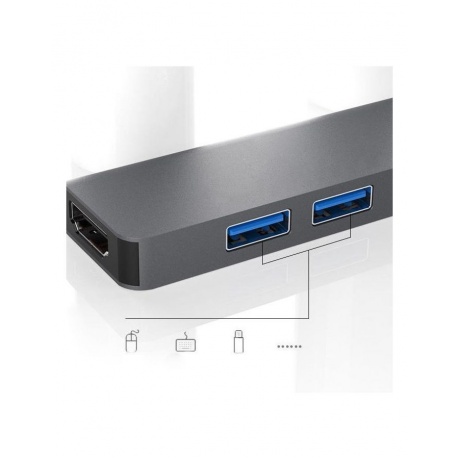 USB-концентратор Palmexx 4в1 USB-C - HDMI+2xUSB 3.0+USB-C PX/HUB-006 - фото 6