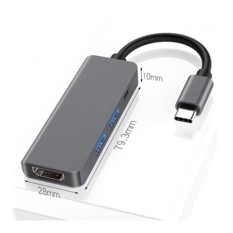 USB-концентратор Palmexx 4в1 USB-C - HDMI+2xUSB 3.0+USB-C PX/HUB-006 - фото 7