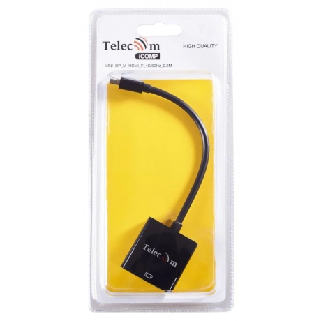 Адаптер Telecom Mini DisplayPort (M) -&gt; HDMI (F), 4K@60Hz, 0.15м, (TA6056) - фото 6