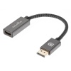 Адаптер Telecom DP --> HDMI-F 0.2m , серый металлик, оплетка, 4K...