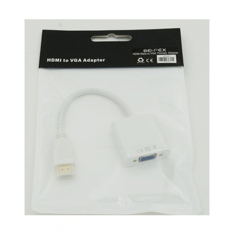 Переходник HDMI (m) VGA (f) 0.1м белый - фото 2