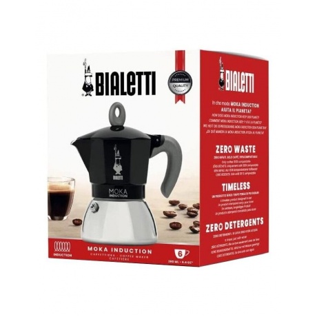 Кофеварка гейзерная Bialetti Moka Induzione (6 порций) черный - фото 6