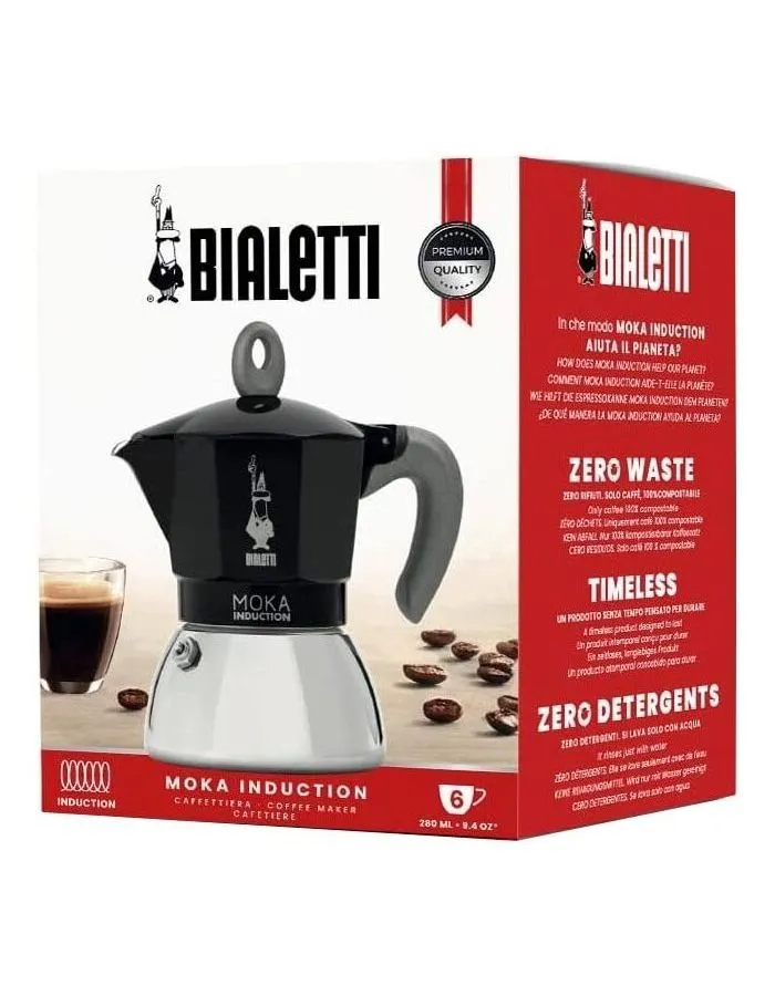 Кофеварка гейзерная Bialetti Moka Induzione (6 порций) черный - фото 6