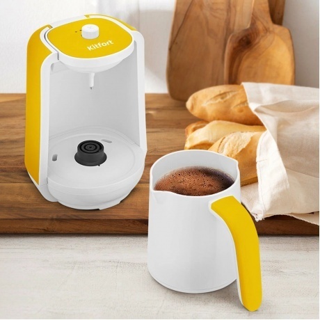 Электрическая турка Kitfort КТ-7135-3 бело-желтый - фото 5