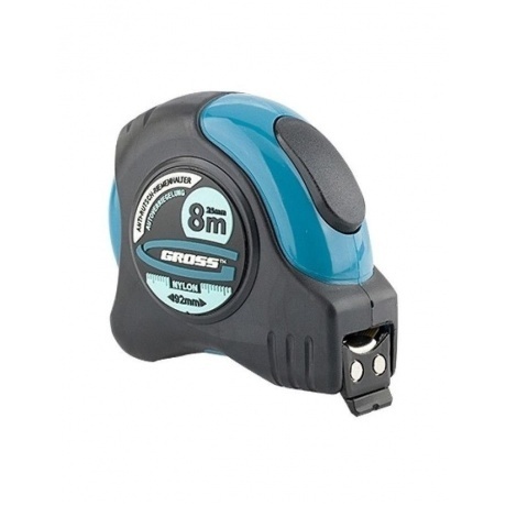 

Рулетка "Schlagfest", 8 м x 25 мм, магн. обрез зацеп, двухст. шкала, нейлон покр. автоматич Gross