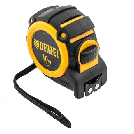 Рулетка 10м х 32мм, автоматич. фиксац., нейлон. покрытие, магнит...
