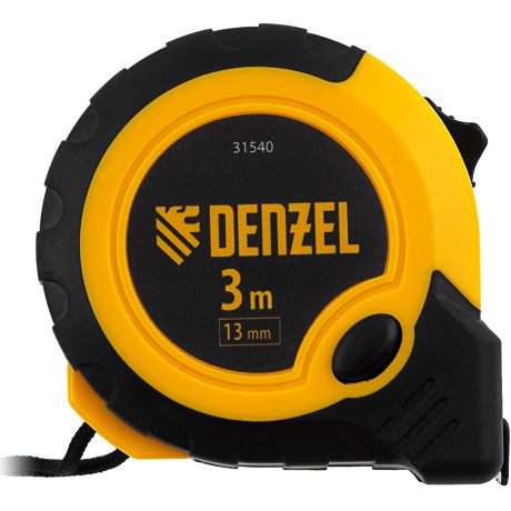 Рулетка 3м х 13мм, двухкомп. корпус, кнопка-пауза Denzel (31540)