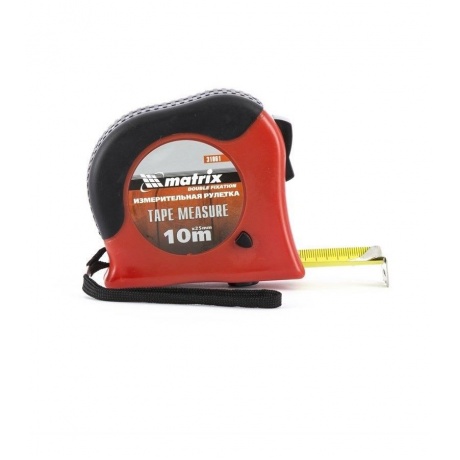 Рулетка Double fixation, 10 м х 25 мм, обрезиненный корпус, двой...