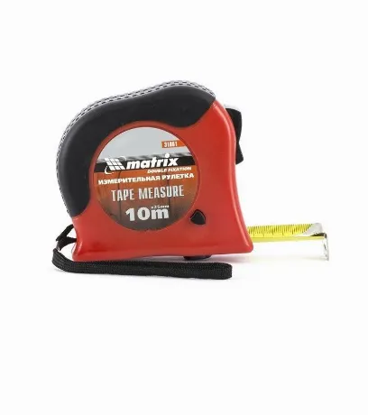 Рулетка Double fixation, 10 м х 25 мм, обрезиненный корпус, двой...