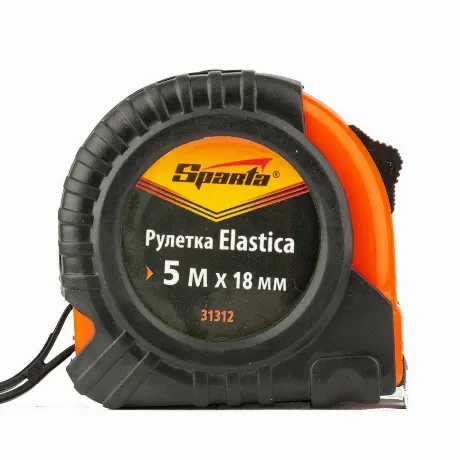 Рулетка Elastica, 5 м х 18 мм, обрезиненный корпус Sparta