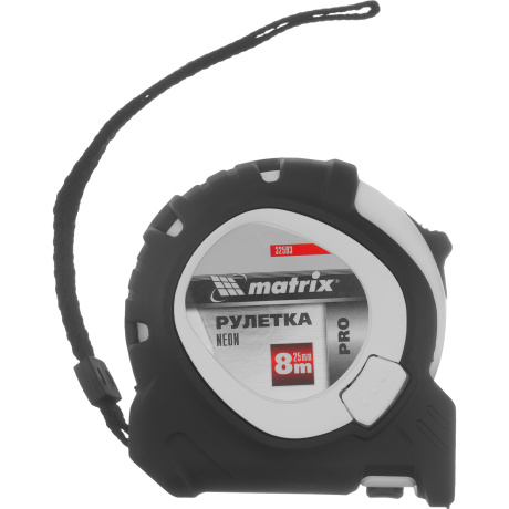 Рулетка Neon, 8 м x 25 мм, обрезиненный корпус, 3 фиксации, PRO Matrix (32593) - фото 6