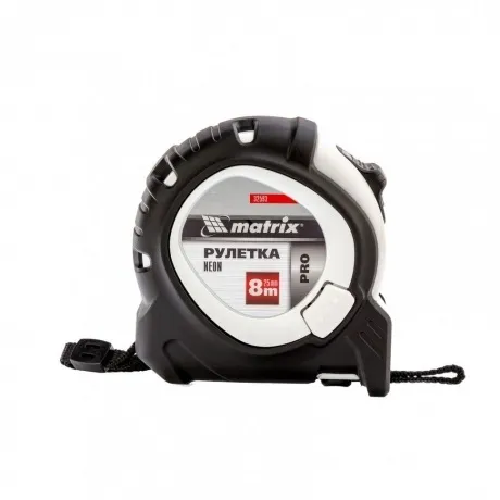 Рулетка Neon, 8 м x 25 мм, обрезиненный корпус, 3 фиксации, PRO ...