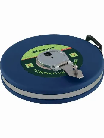 Рулетка геодезическая 10 м х 13 мм, закрытый корпус, фиберглассо...