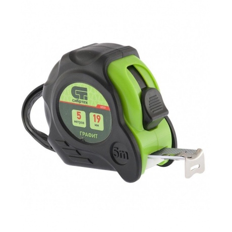 Рулетка Графит, обрезиненный корпус, амортизатор, 5 м х 19 мм Си...