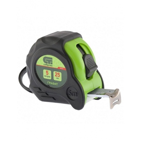 Рулетка Графит, обрезиненный корпус, амортизатор, 5 м х 25 мм Си...