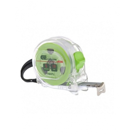 Рулетка Кварц, прозрачный корпус, амортизатор, 5 м х 19 мм Сибрт...
