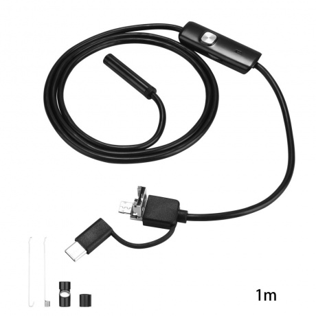 Водонепроницаемый эндоскоп 1м (Micro USB, USB, Type-C) DEKO WEC-1 - фото 1